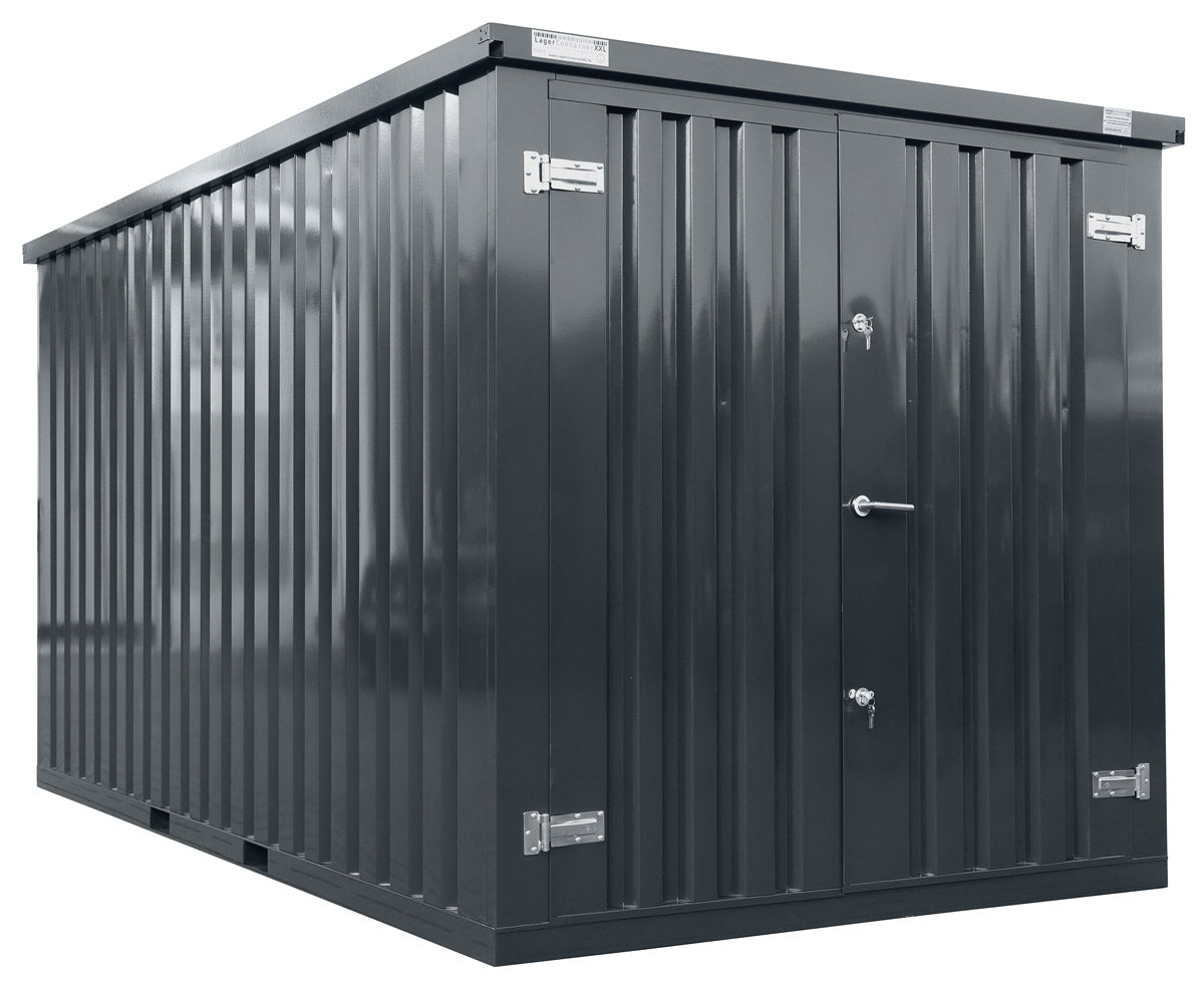 Barcontainer mit Grosser Verkaufsklappe in RAL7016 Anthrazitgrau