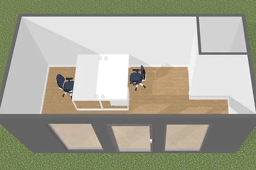 Kommerzieller Bürocontainer 18 m2 mit Toilette