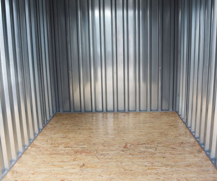 LagerContainerXXL 3 Meter Lagercontainer mit Doppeltür, Silber-Grau