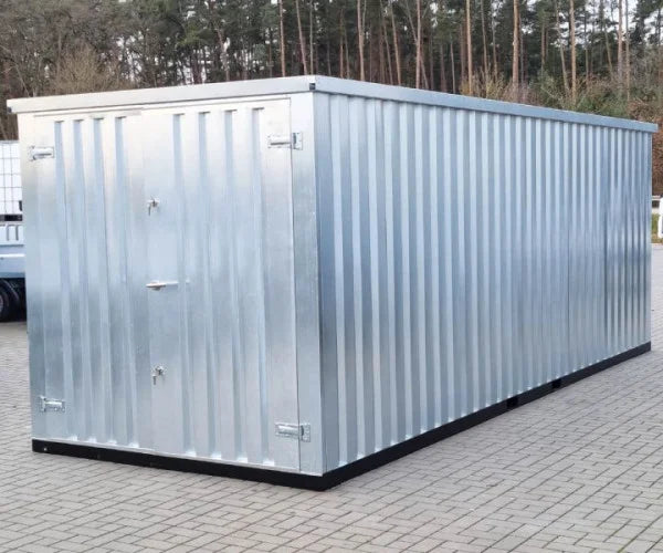 Lagercontainer mit Doppeltür, Silber-Grau, A3747
