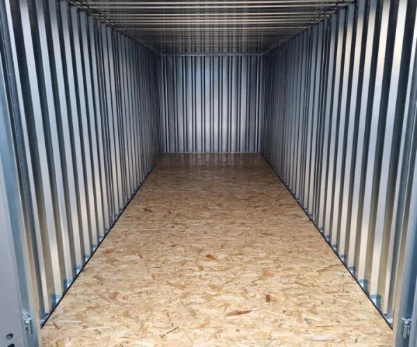 Lagercontainer mit Doppeltür, Silber-Grau, A3747