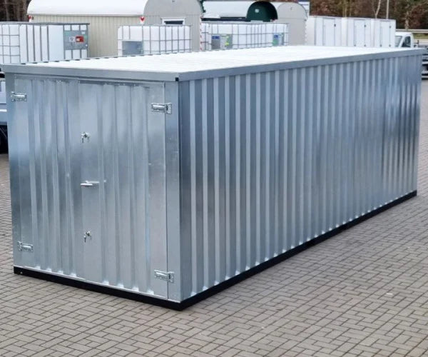 Lagercontainer mit Doppeltür, Silber-Grau, A3747