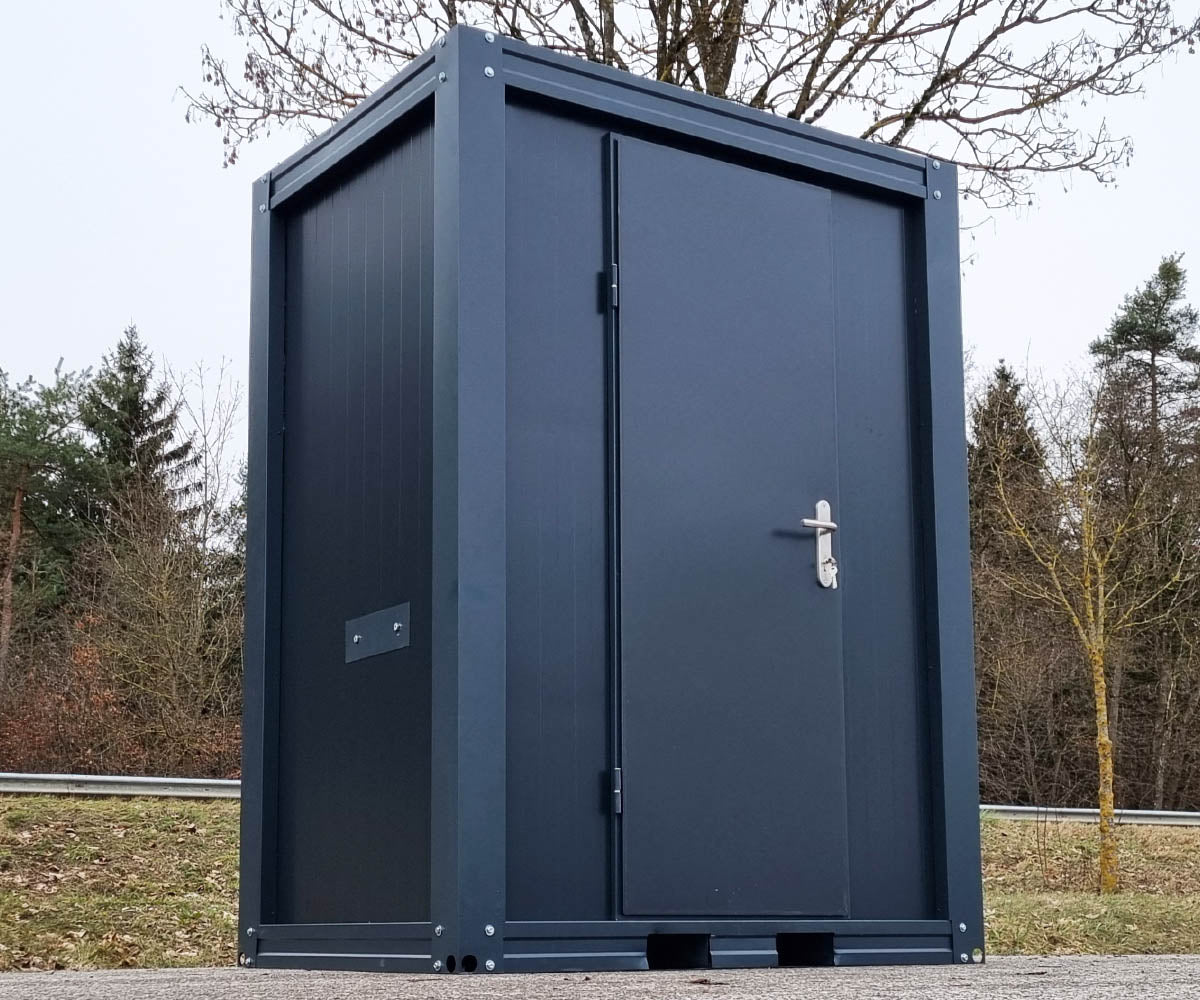 Sanitärcontainer - WC mit Waschbecken und Pissoir RAL7016 Anthrazit