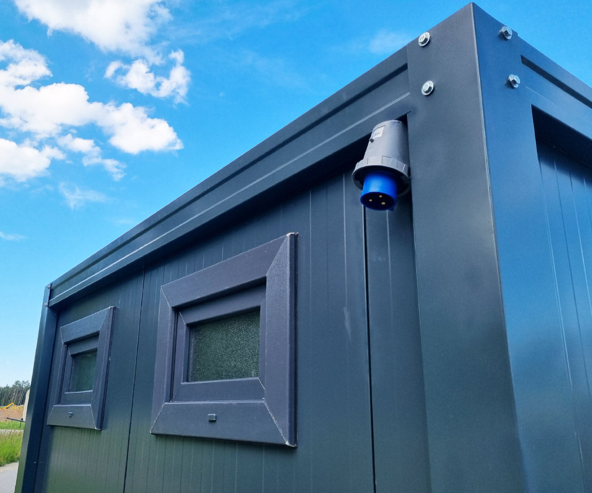 WC Sanitärcontainer mit Doppelkabine - für Mann und Frau - Anthrazit