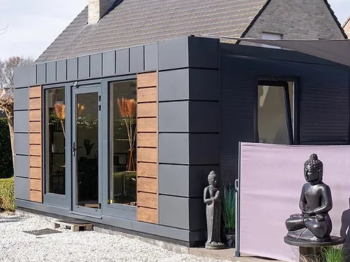 Wohn-/Bürocontainer 6×3 Meter Modell Stockholm mit Sanitäranlagen und Küche